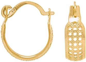 Brinco Rommanel Banhado Ouro Argola Pequena Trabalhada Vazada 523179