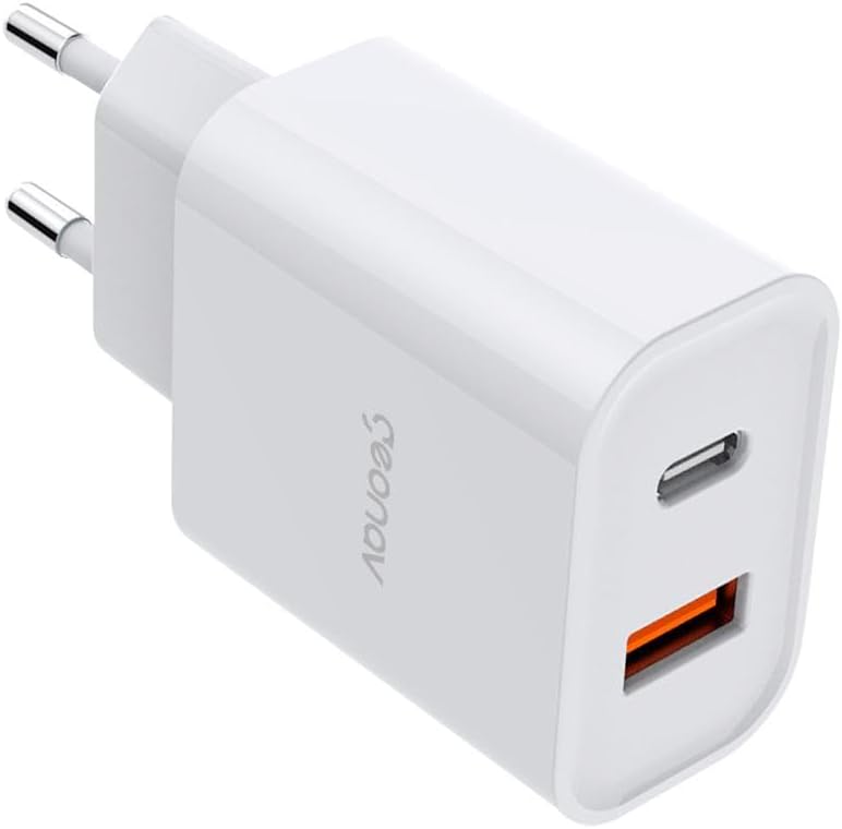 Carregador Universal Ultra Rápido Duo, 1 X USB-C Power Delivery 20W, 1 X USB Quick Charge 18W, CH20PDQC, Branco