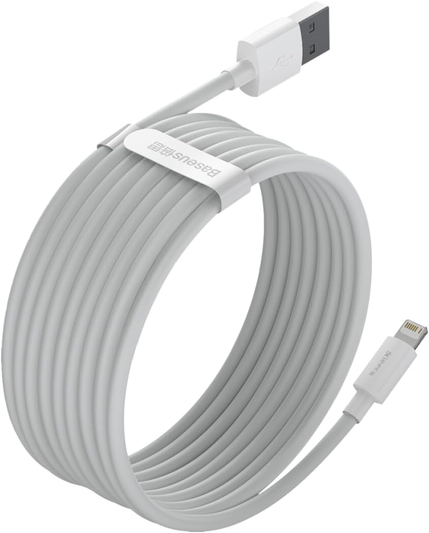 Kit com 2 cabos lightning Baseus, 1.5 metros compatível com iPhone
