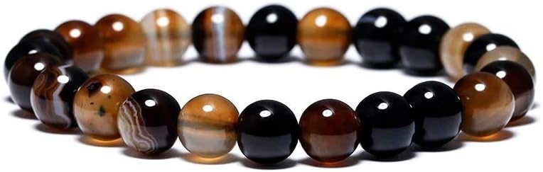 Pulseira De Bolinha Masculina Pedras Naturais Olho De Tigre