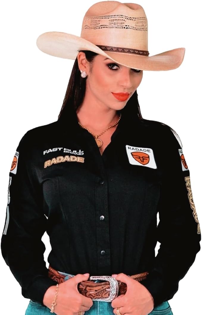 Camisao Feminino Country Radade Bordada Barretos Peao Rodeio Festa 100% Algodão Boiadeira Agro