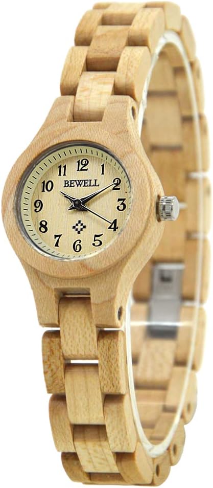 Relógios de madeira para mulheres, meninas, leves, feitos à mão, movimento de quartzo fino, casual, estilo elegante W123A