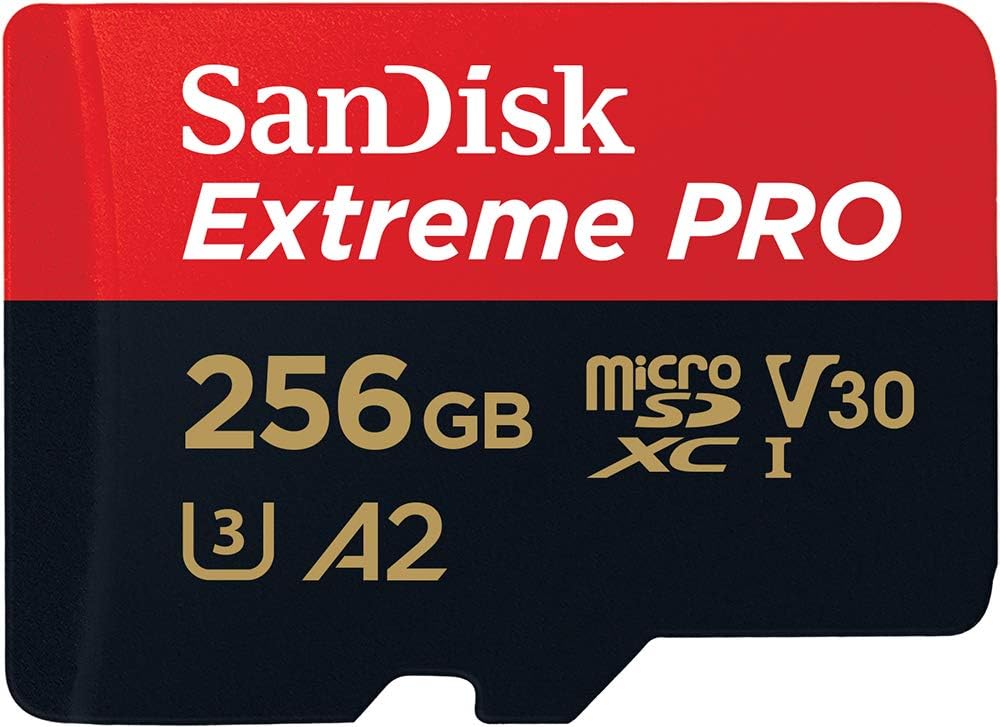 SanDisk Cartão 256GB Extreme PRO® microSD™ UHS-I com adaptador C10, U3, V30, A2, 200MB/s leitura 140MB/s escrita SDSQXCD-256G-GN6MA