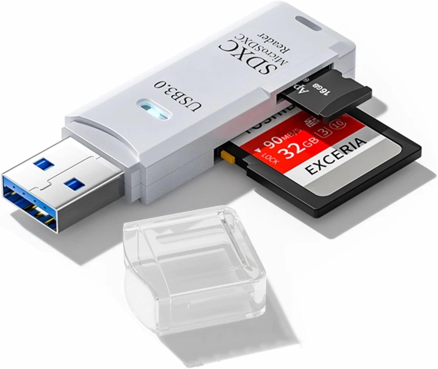 Leitor de Cartão SD USB 3.0 Dual Slot 2 em 1 TF/SD Micro SD SDXC SDHC MMC RS-MMC Micro SDXC Micro SDHC UHS-I para Windows Mac Linux Chrome