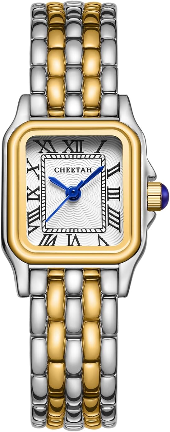 Relógios dourados femininos com pulseira pequena vintage, mostrador romano retangular, Prata, ouro, branco, Vintage