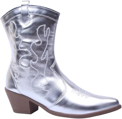 Bota Prata Feminina Country Western Texana Bordada Ana Castela