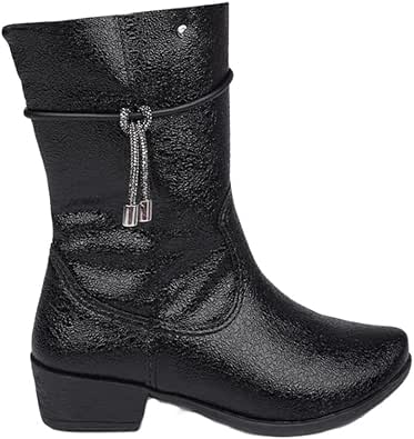 Bota Texana Infantil Rodeio Montaria Ana Castela Salto Zíper Cor:preto;tamanho:31