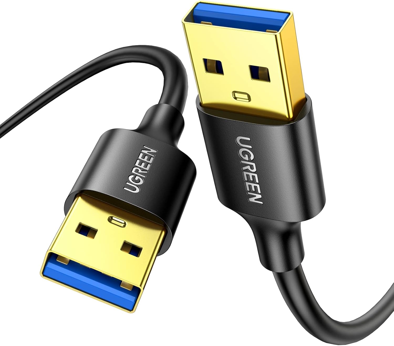 USB para USB, cabo USB 3.0 de 5 Gbps, cabo de nylon durável macho para macho, compatível com disco rígido, ventoinha/pad de resfriamento, câmera, leitor de DVD, TV, flash light, hub, monitor