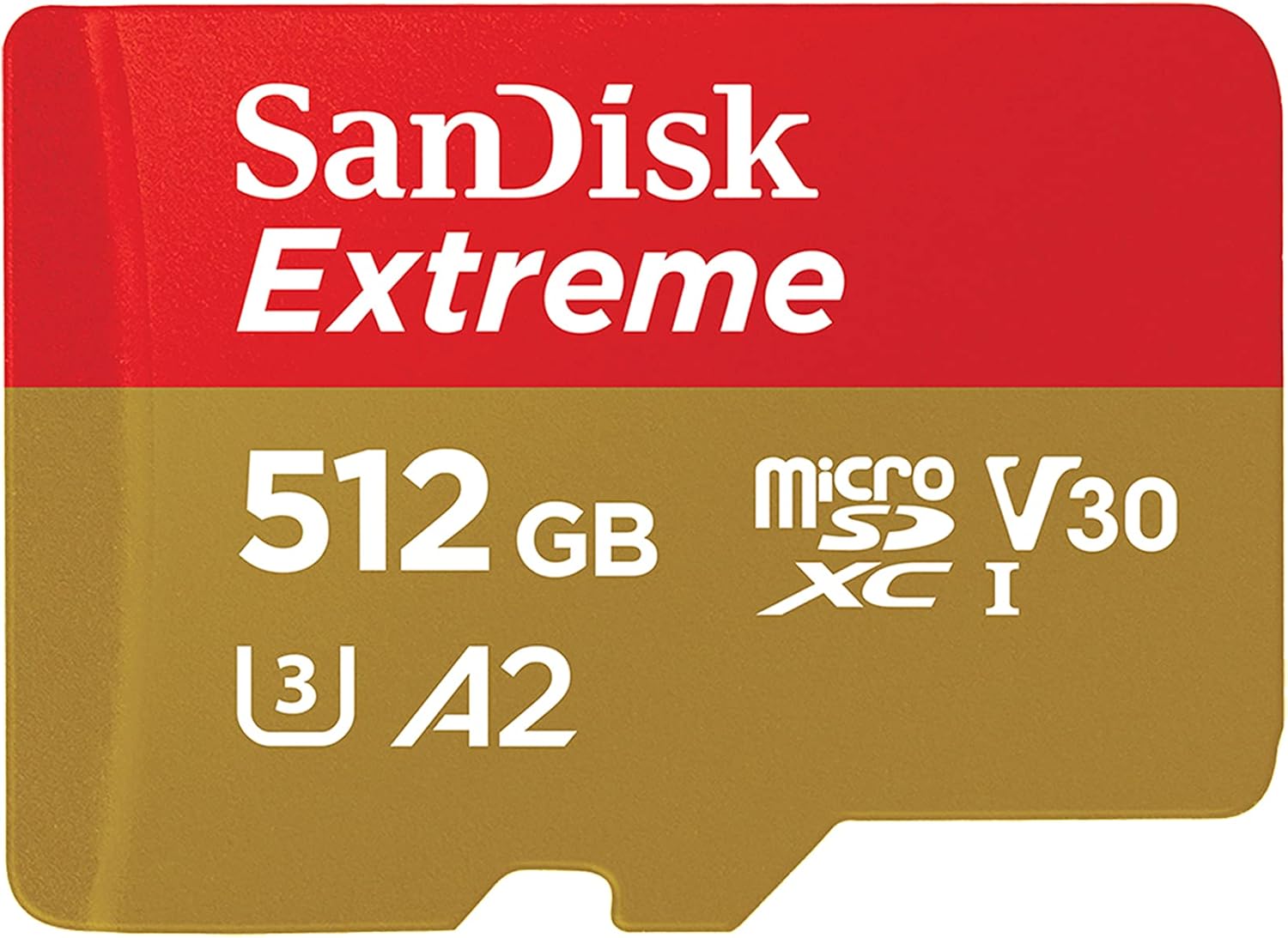 Cartão de memória Extreme microSDXC UHS-I de 512 GB com adaptador - até 190 MB/s, C10, U3, V30, 4K, 5K, A2, cartão micro SD - SDSQXAV-512G-GN6MA