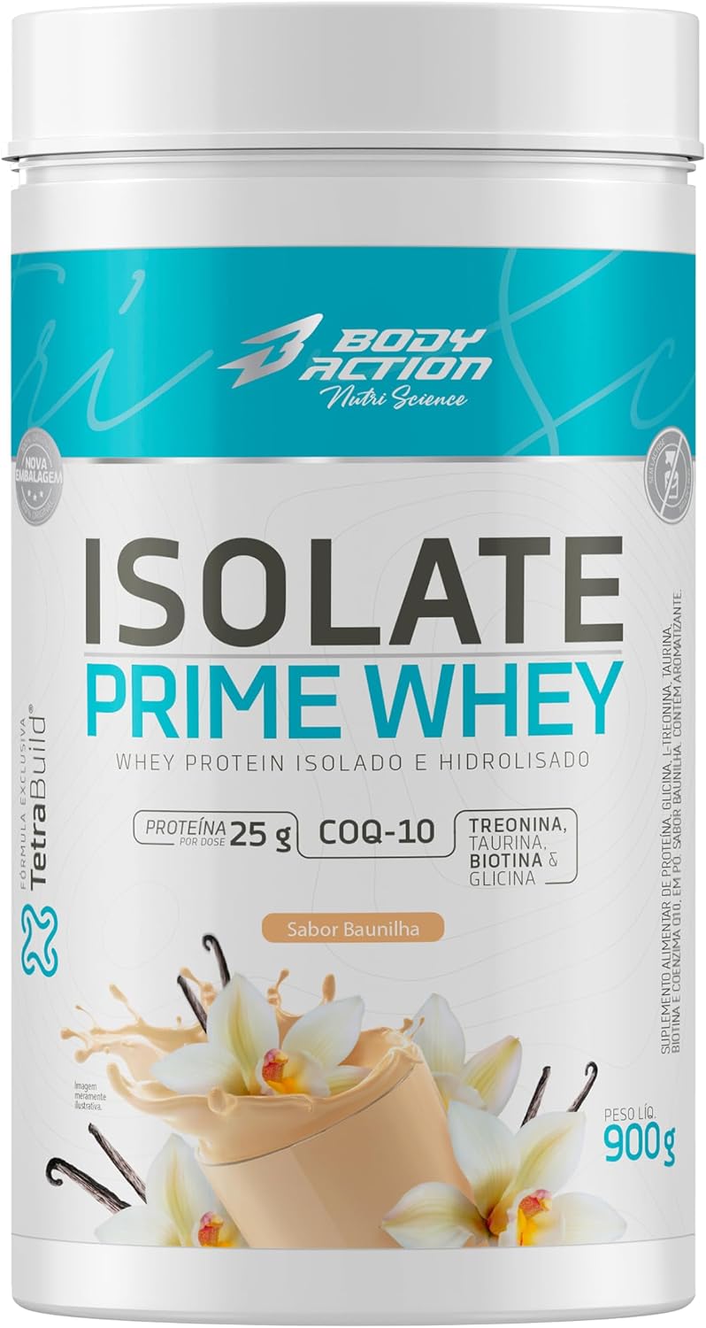 Isolate Prime Whey 900g Sabor Baunilha Bodyaction