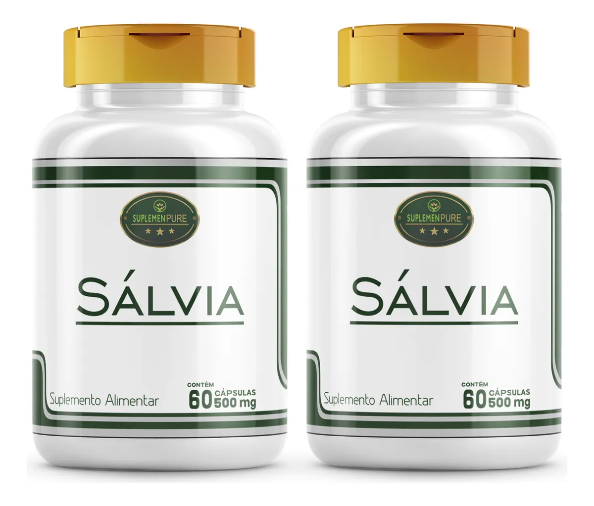 Sálvia 100% Natural Puro 120 Cápsulas 500mg
