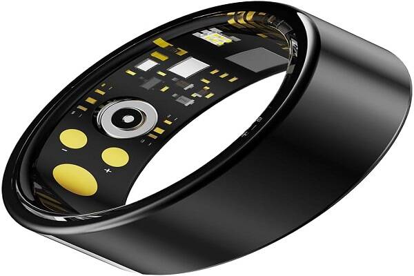 Anel Inteligente IP68 à Prova D'Água com Estojo de Carregamento - Monitor de Saúde 24h: Pressão Arterial, Batimento Cardíaco + Análise de Sono e Exercícios - Design Minimalista Unissex, Preto 9