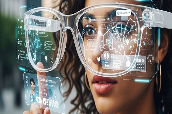 os óculos inteligentes são óculos que integram realidade aumentada (RA), realidade virtual (RV) e funções de comunicação inteligente.